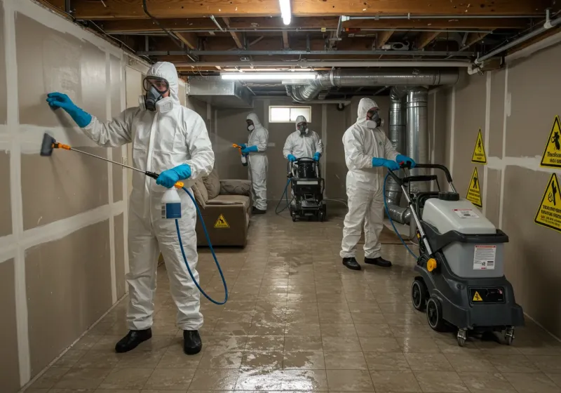 Basement Moisture Removal and Structural Drying process in Rio Bravo, TX